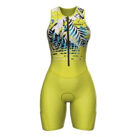 Sparx Women Triathlon Suit Tri Short Racing Cycling Swim Run (XL, Green Floral)