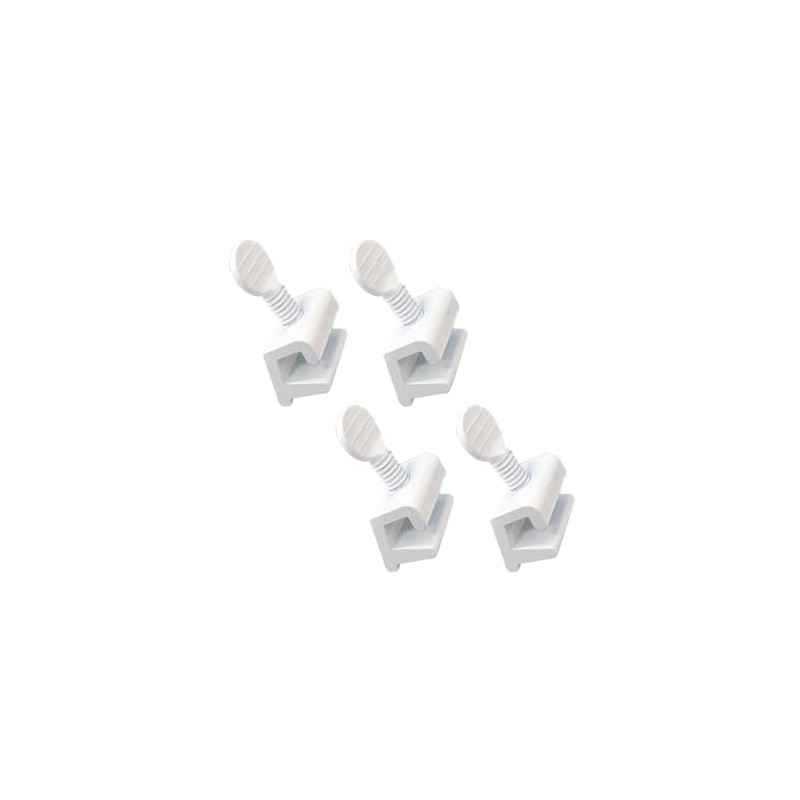 QCAA Single Small Sliding Window Security Lock, Aluminum, White Coated,