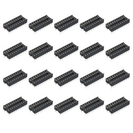 sourcing map 24Pcs DIP IC Chip Socket Adapter 7.62mm Row Pitch 20 Pin IC Assortment Kit 2.54mm/0.1" Pitch for Breadboard Project, PCB Board Design