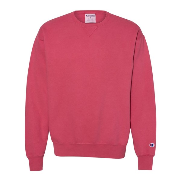 Champion Garment Dyed Crewneck Sweatshirt L Crimson