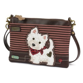 CHALA Mini Crossbody/Purse with Convertible Strap Stylish, Compact, Versatile, Westie - Burgundy, One Size
