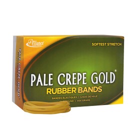 Alliance Rubber 20335 Pale Crepe Gold Rubber Bands Size #33, 1 lb Box Contains Approx. 970 Bands (3 1/2" x 1/8", Golden Crepe)