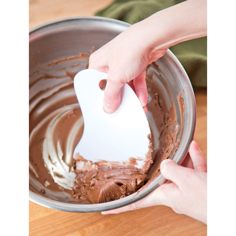 Fox Run Dough and Bowl Scraper, Curved, White