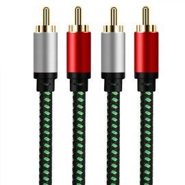 OUGCYG 2RCA to 2RCA Cable 2m, Gold-Plated 2 RCA Male to 2 RCA Male Stereo Audio Cable for Home Theater, HDTV, Gaming Consoles, Hi-Fi Systems