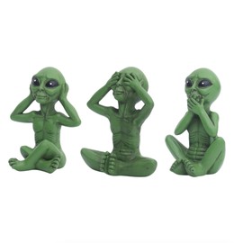 JOPOYOCO Garden Alien Statue, DIY Resin Figure Garden Decoration for Patio, Lawn, Garden Decoration, Indoor Outdoor Home Office Decorations, Collection (Green)
