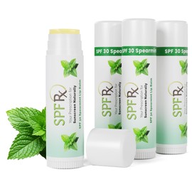 SPF Rx, SPF 30 Spearmint Sunscreen Lip Balm Broad Spectrum Protection, Rapid Relief for Dry Chapped Lips, Superior Protection Against UVA & UVB Rays - 0.15 oz, (4 Pack)
