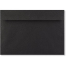C4 Coloured Envelopes for A4 Paper/Card Peel & Seal Flap Envelopes Pack of 25 (Black Peel & Seal)