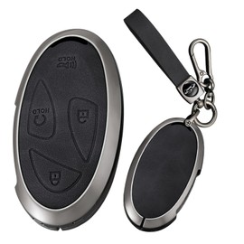 Ysbxitu Key Fob Cover with Keychain 5/7 Buttons Fit for Hyundai Ioniq 6 Azera Grandeur GN7 KONA Elantra EV Zinc Alloy Remote Keyless Key Case Key Sleeve Key Fob Case Protection Shell-A Black