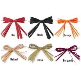 POSHNPRETTY Set of 12 Colored 4" Raffia Bows with Wire Ties - Choose Colors (Burgundy)