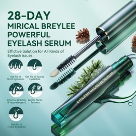 BREYLEE Upgraded Lash Serum for Eyelash, with 2 PCS Brushes, Brow & Eyelash Growth Serum, Enhancing Lash Booster for Longer Fuller Thicker, Peptide from Germany, 2 Weeks in Instant