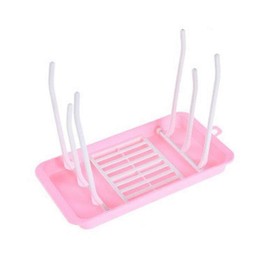 WOIWO 1PCS Baby Bottle Drying Rack Cleaning Baby Bottle Drying Rack Storage Pacifier Shelf Baby Pacifier Feeding Cup Holder (pink)