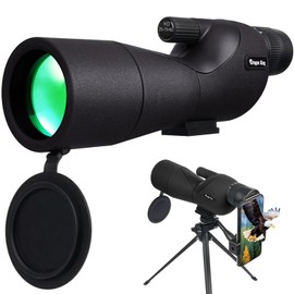 BIBIRE 25-75x60 HD Straight Spotting Scope with Tripod and Phone Adapter