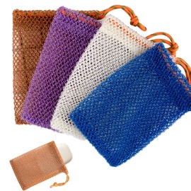 PAVIKE Facial Wash Net, Set of 4, Soap Net, Foaming Net, Facial Cleansing, Mesh for Easy Foaming and Hanging, Can be Used for Facial Cleanser, Shower Gel, Soap, etc