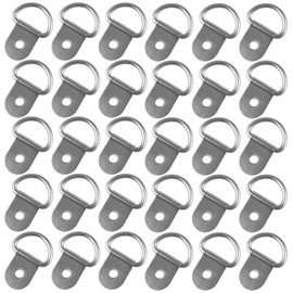 EXCELFU 30 Pack Small Stainless Steel D-Ring Tie Downs D Rings Anchor Lashing Ring for Loads on Case Truck Cargo Trailers RV Boats