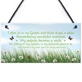 Garden Memorial Sign Hanging Outdoor Sign Wall Door Plaque Summerhouse Sign