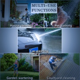 Hose Pipe for Garden 50FT/15M, Lightweight Flexible Garden Hose, Garden Hose with Double Latex Core Hose Pipe Solid Brass Fittings, Tough Expanding Hose Pipes Kink-Free (50, Blue)