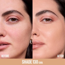 Maybelline Lifter Plump & Glow Foundation, Liquid Foundation with 2% Niacinamide + Hyaluronic Acid, Plumping and Brightening Face Makeup, 130, 1 Count