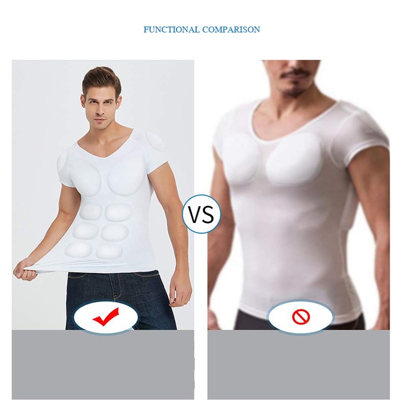 Ypnrd Adult Muscle Suit Fake Chest Ice Silk Enhancer Shaper
