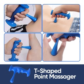 TWICK - Deep Tissue Massage knob, 2 Pieces, Thumb Saver Manual Hand Held Massage Tools, 4 Points Pressure Massager, Circular Massager, Trigger Point Massage Tools