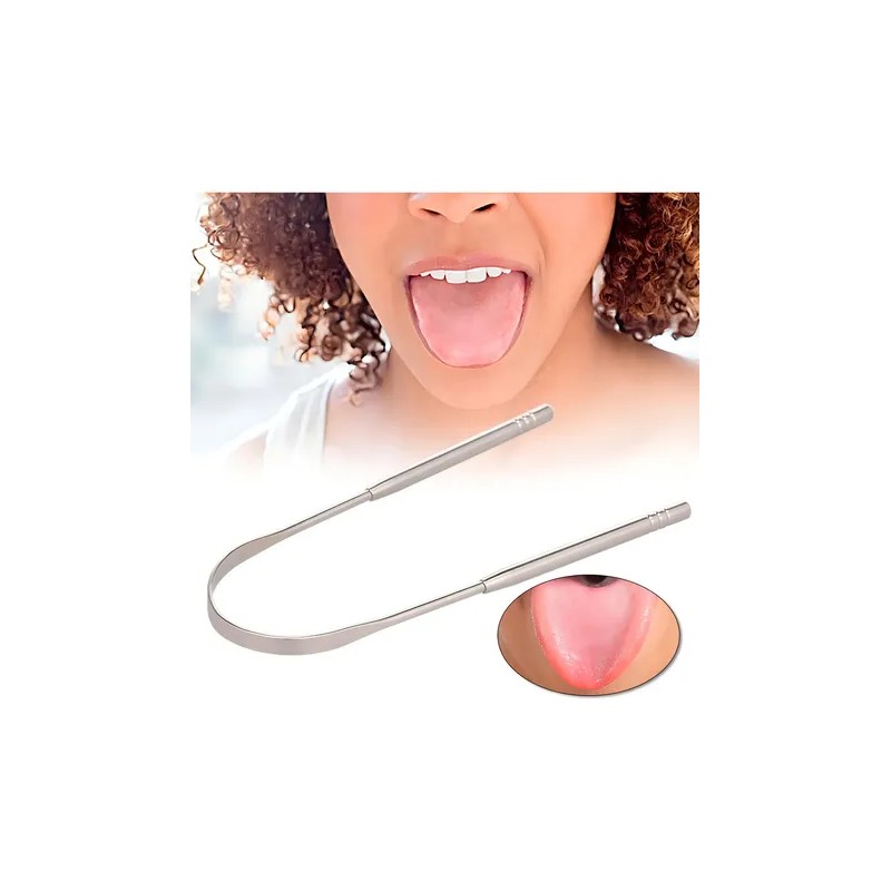 Cepillo Lengua Acero Inox Limpiador Lingual Limpieza Bucal F