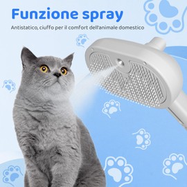 EvcgoX Katzenbürste mit Dampf SprühHundebürste mit Wassertank für Antistatik und knotenfest Haarentfernung Haustierbürste mit Einem Knopf für Langhaar und Kurzhaar Hautfreundlich katzenbürste