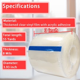 Birllaid Window Weather Sealing Tape, 3 Inch x 165 FT(55 Yards), Window AC Insulation Air Conditioner Sealing Tape, No Residue, Clear