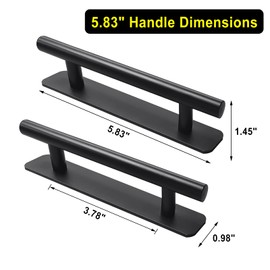Self Adhesive Cabinet Handles Pulls - 2 Pack Aluminium Alloy Drawer Push Pull Handles Helper with Adhesive | No Drilling | Stick On Handle for Kitchen Cabinet Drawer Window Sliding Closet (5.83")