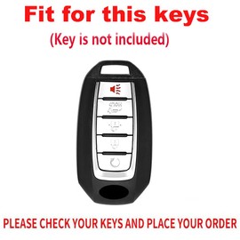 TECART Key Fob Cover with Keychian Fit for Infiniti Q50 Q60 QX50 QX55 QX60 Metal Key Holder Remote Key Case 5 Button Red