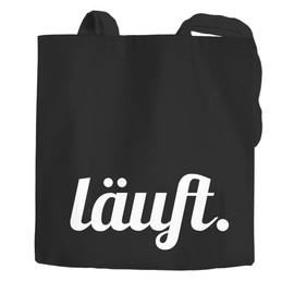 Moonworks® Jute Bag with Print Running Cotton Bag with 2 Long Handles Black