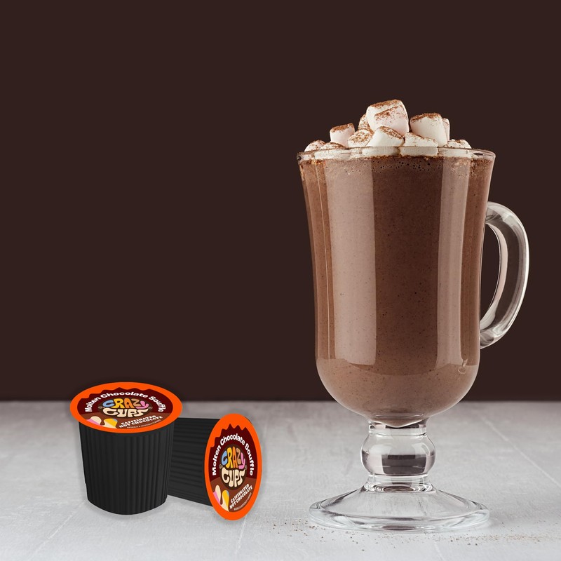 Crazy Cups Caffeinated Hot Chocolate, Molten Chocolate Souffle Pods For