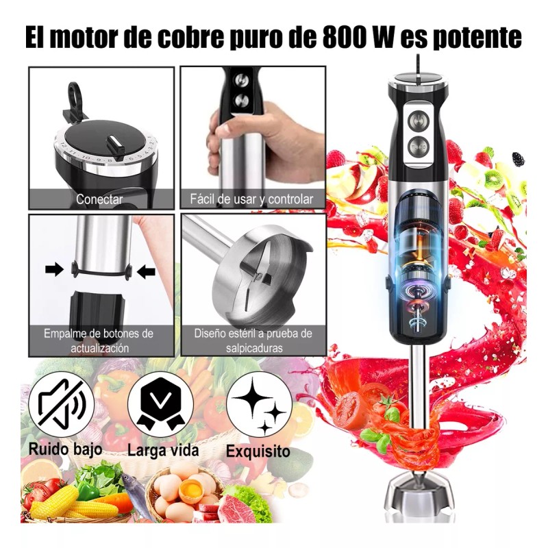 Bendi Batidora De Inmersion Multifuncion Alta Potencia 6 En1 800w
