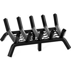 Fireplace Grates with Ember Retainer - 17 Inch Fireplace Log Grate, Firewood Wood Log Holder Rack, Inside Wrought Cast Iron Fire Grate for Hearth Indoor Outdoor Camping