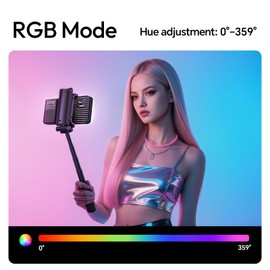 ULANZI K20 RGB Videoleuchte, tragbares 20W LED Kamera Lichtpanel 0–360 Vollfarbe, CRI 95+ 1800K–9000K, wiederaufladbare LED Videobeleuchtung mit 3300 mAh für Vlogging, Fotografie