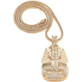 GWOOD Pharaoh Pendant Necklace (GOLD COLOR WITH 30 INCH FRANCO CHAIN)