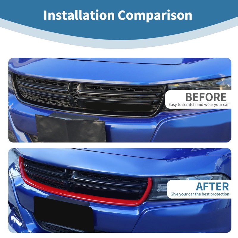 PDKLIN for Charger Grille Insert Trim Cover for Dodge Charger