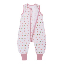 Miracle Baby Sleeping Sack with Feets TOG 0.5 Sleep Sack Toddler Sleep Sack with Legs 100% Cotton Sleeveless Baby Wearable Blanket Baby Sleeping Bag 12-24 Months (Dot)