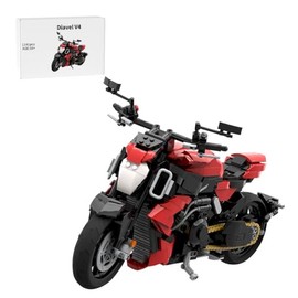 V4 - Juego de bloques de construcción de vehículos MOC, perfecto para entusiastas de automóviles y adornos de computadora, 1141 piezas                