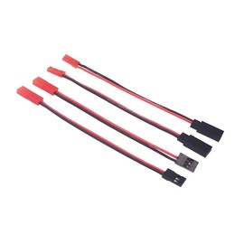 BDHI 4pais JST Male Female to JR Futaba Servo Connector Plug Adapter Cable 20awg 4inch/10cm Silicone Wire for RC Lipo Battery(B192-4)