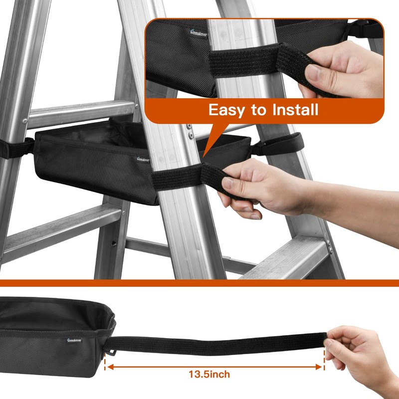 Homakover 1680D Black Ladder Organizer, Portable Tool Bag for Telescoping