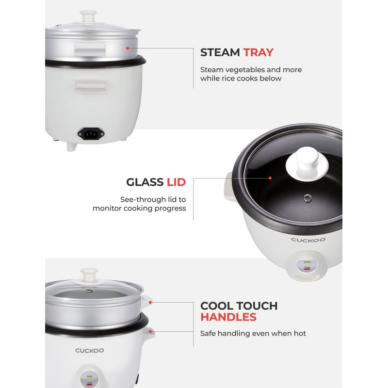 CUCKOO One Touch Rice Cooker 12-Cup Cooked, Small Rice Cooker