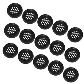 Aracombie 15Pcs Soffit Air Vents Round Vent, 29mm/1.1" Black Stainless Steel Air Vent, Mesh Hole Louver for Kitchen, Bathroom, Cabinet, Wardrobe, Shoe Cabinets, Sundry Cabinets and Honey Bee Hive Box