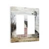 Rustic Old Barn American Flag Windmill Double Rocker Light Switch