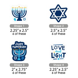 Big Dot of Happiness Hanukkah Menorah - DIY Shaped Chanukah Holiday Party Cut-Outs - 24 Count