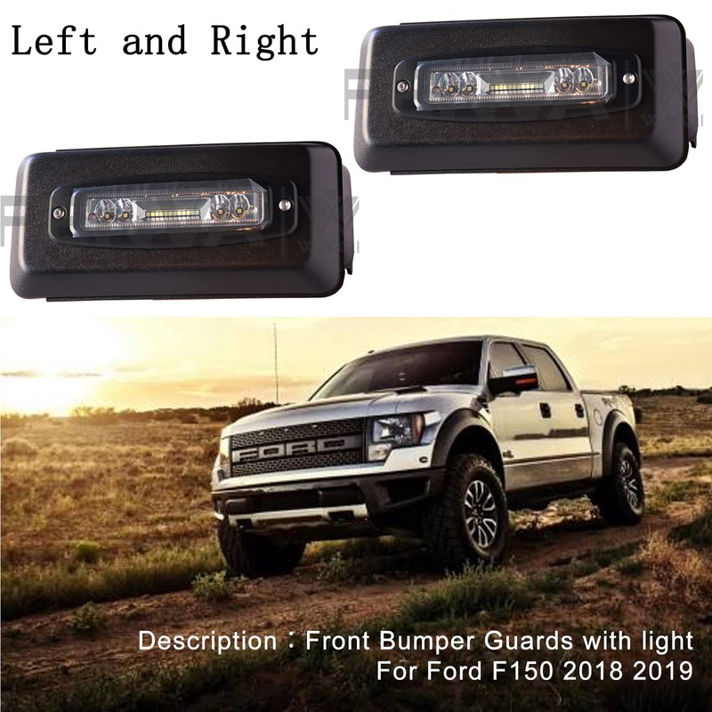 WXQP Front Bumper Insert Lights Guards Bumper Caps Cover with