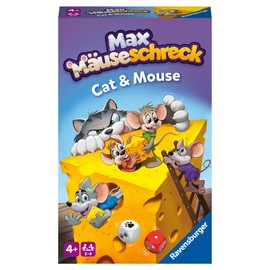 Ravensburger 22466 Max Mouse Deterrent Compact Cat & Mouse Game for Children from 4 Years, Dice and Collecting Game for 2-4 Players