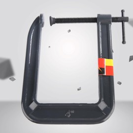 CYSFETENA C Clamp,Steel Heavy Duty C Clamp Deep Throat C Clamp G Type Woodworking C Clamp DIY Carpentry Clamping Device Tool for Wood Weldin (Clamping thickness 100 x depth 185mm)