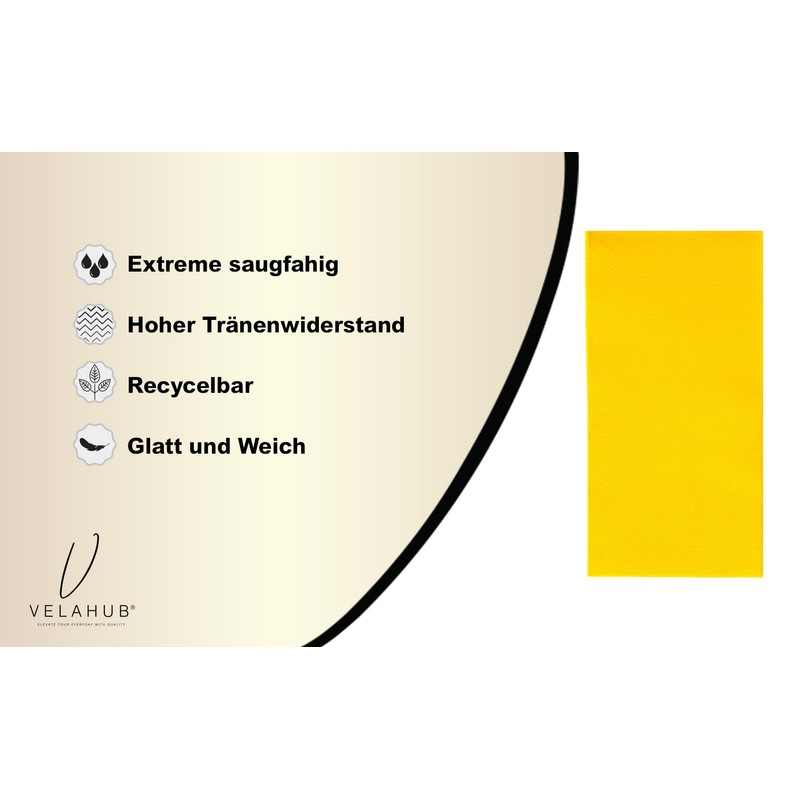 VelaHub Soft Point 50 Napkins, 1/8 Fold, High-Quality Disposable Napkins,