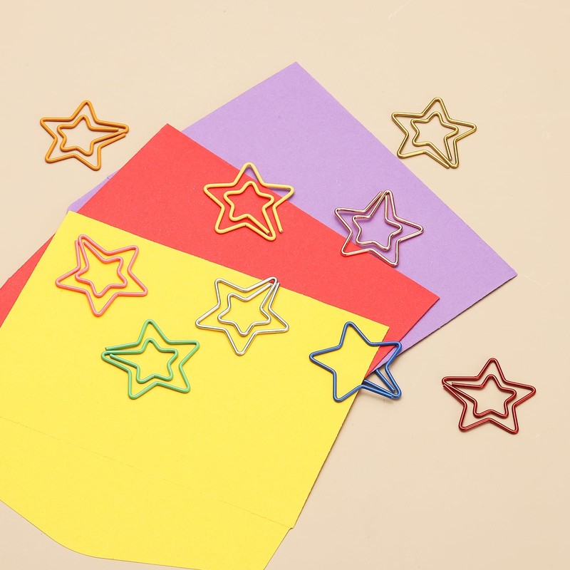 PATIKIL 50pcs Paper Clips, Star Paper Clips, Small Cute Rustproof