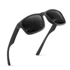 wearPro Sunglasses Mens womens Polarised with UV400 Protection Rectangular For Outdoor-Moonlit Black