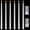 Homemory 15 inches Real Wax Flameless Taper Candles with Remote